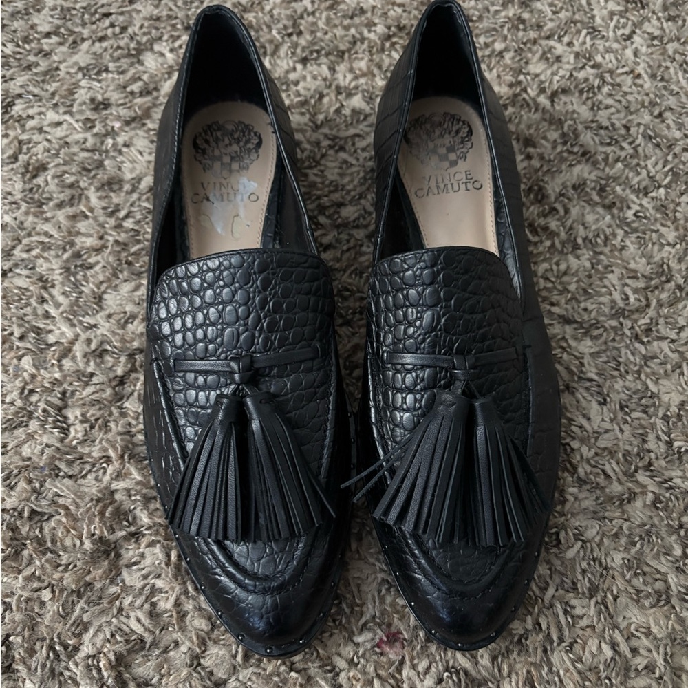 Vince Camuto Black Tassel Loafers